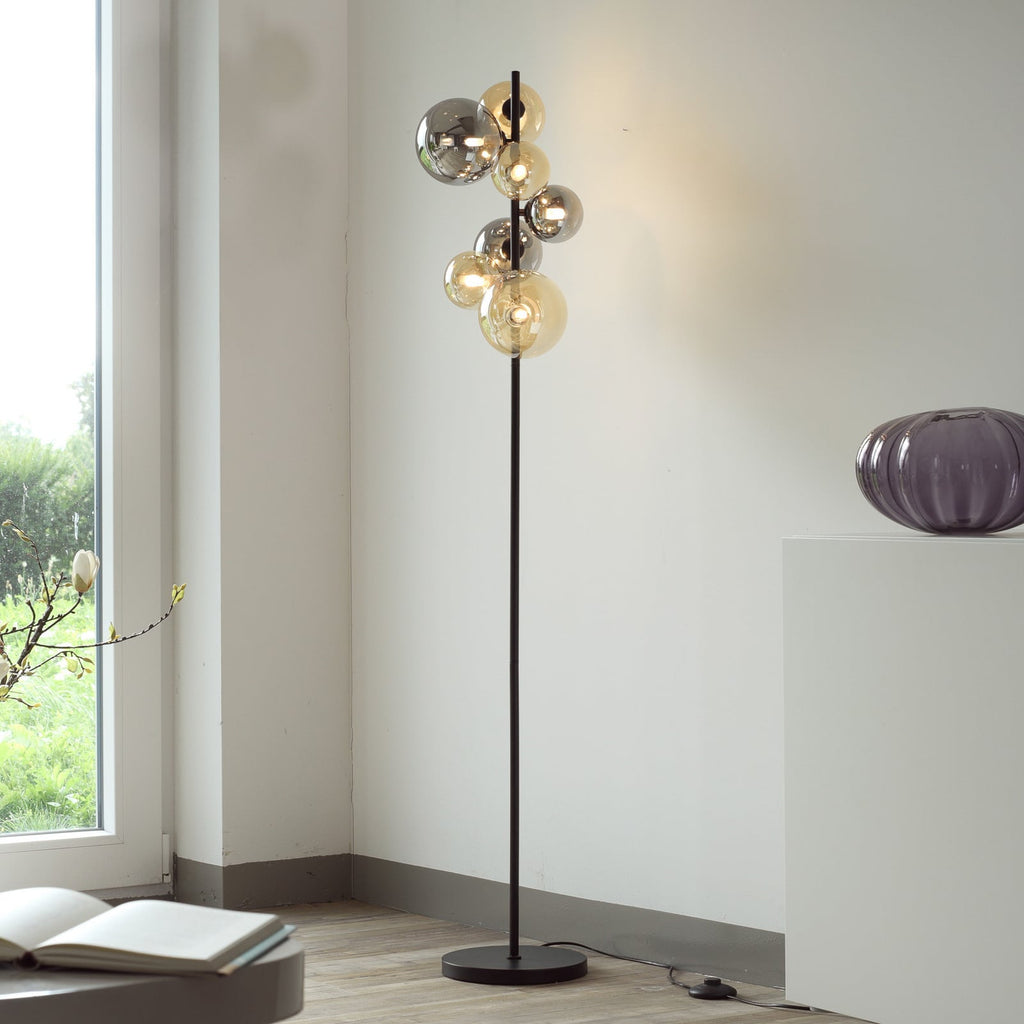 Gulvlampe Popsicle 7-lys glass G9 155 cm svart forfra