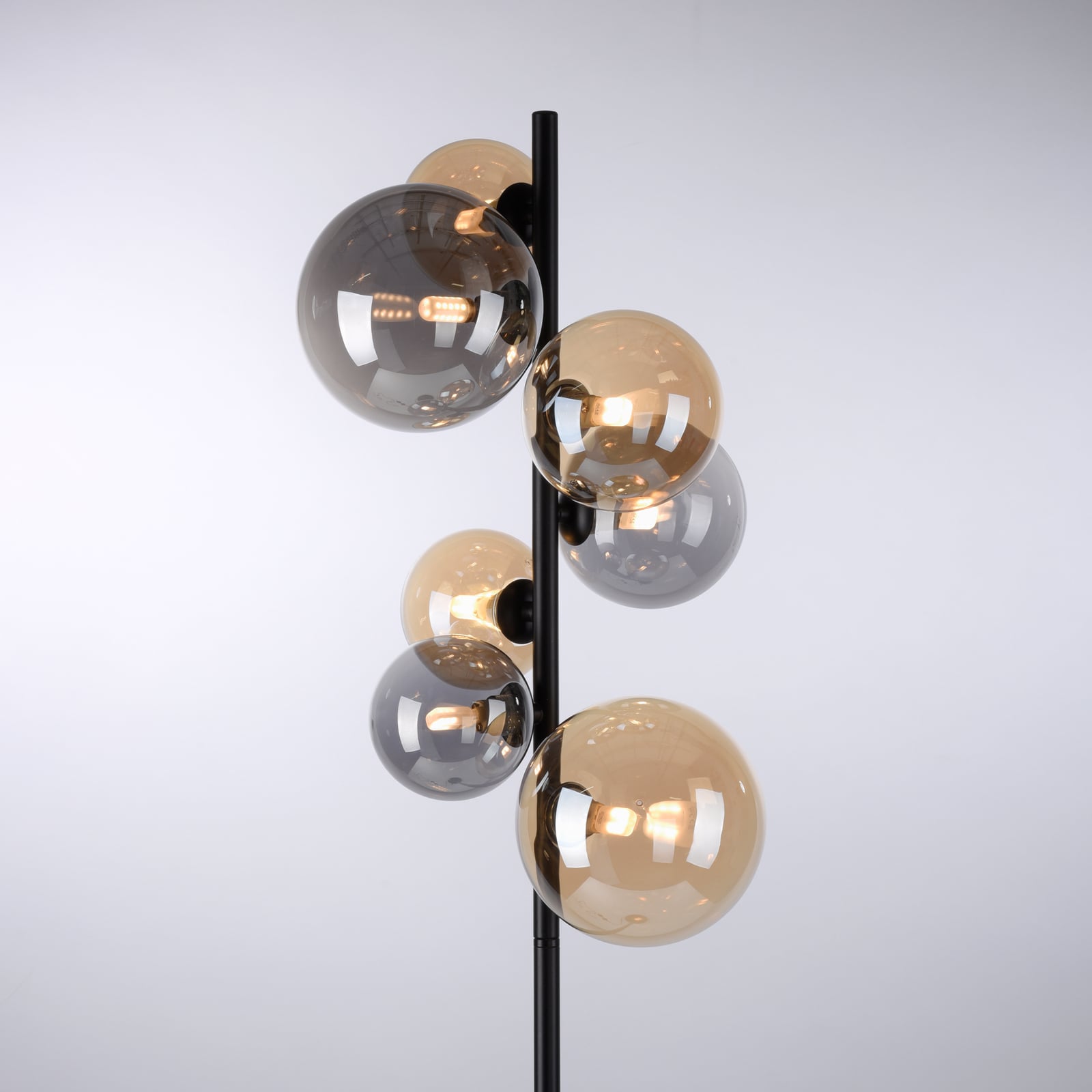 Gulvlampe Popsicle 7-lys glass G9 155 cm svart med synlige lyskilder
