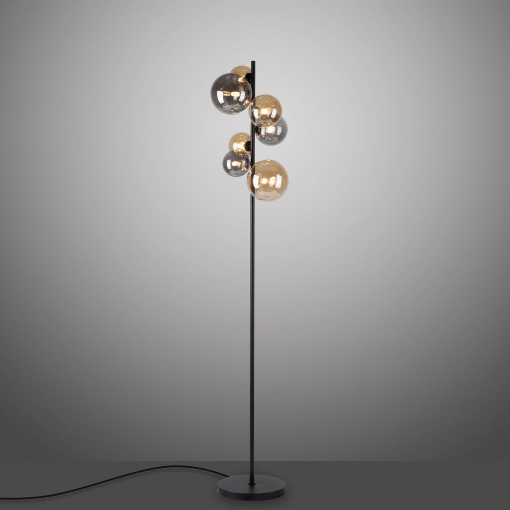 Gulvlampe Popsicle 7-lys glass G9 155 cm svart detalj av sokkel