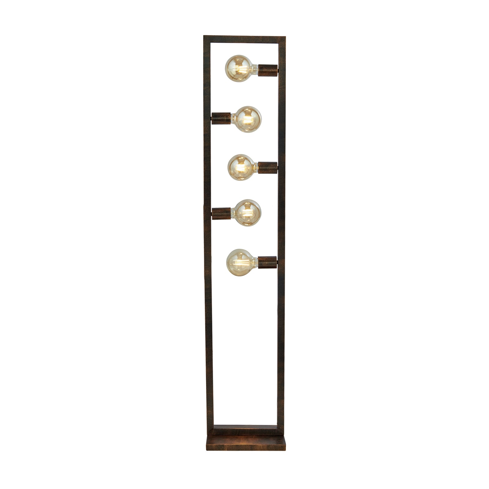 Gulvlampe Rustic 5-lys rustfarget stål 160 cm E27 forfra