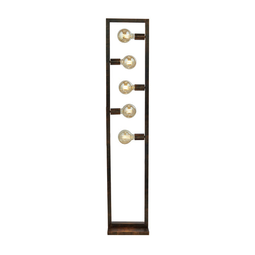 Gulvlampe Rustic 5-lys rustfarget stål 160 cm E27 forfra
