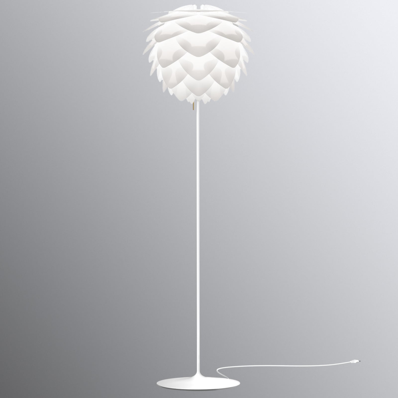 Gulvlampe Silvia medium hvit E27 Ø45 cm 165 cm front