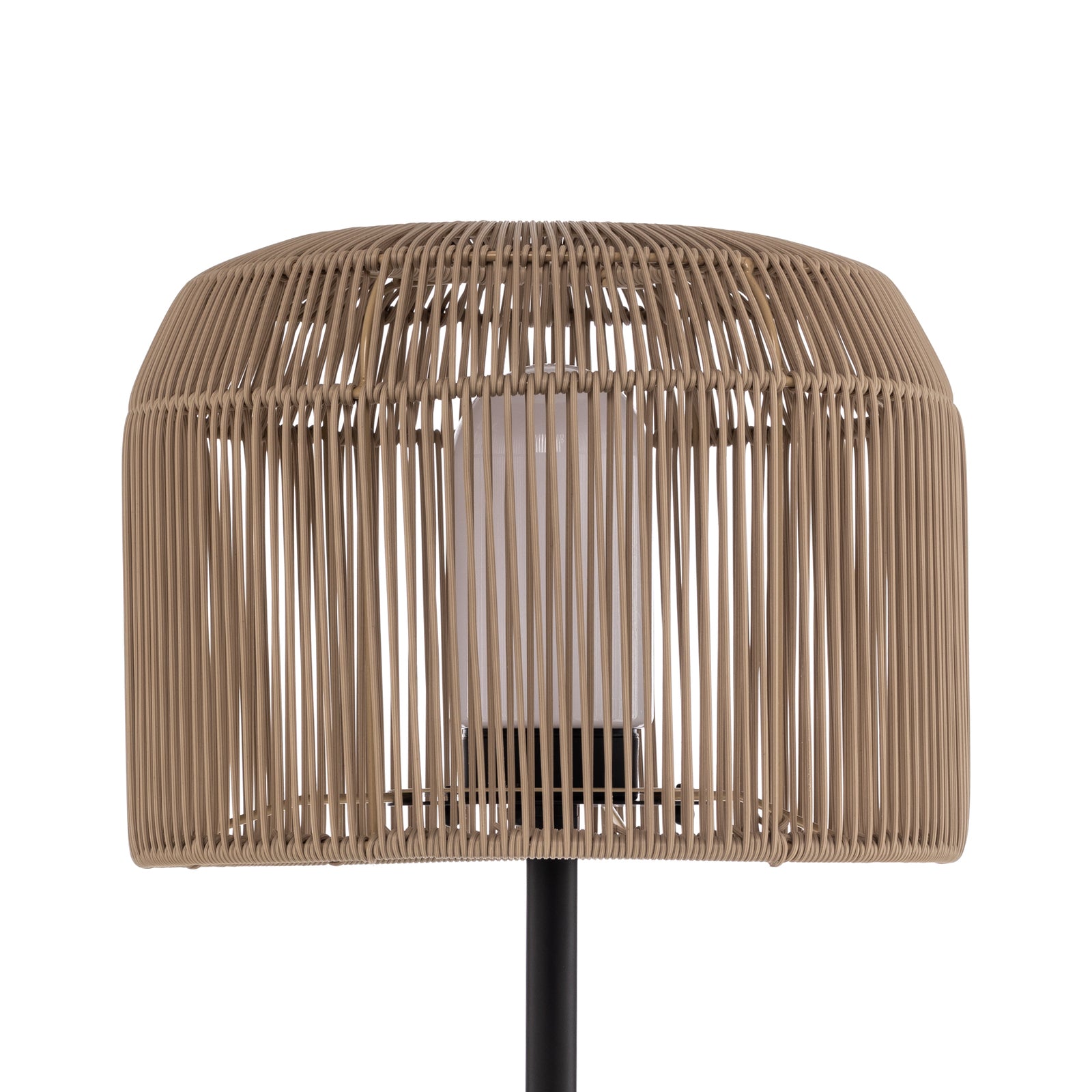Gulvlampe Solvindor terrasse khaki plast montert på terrasse