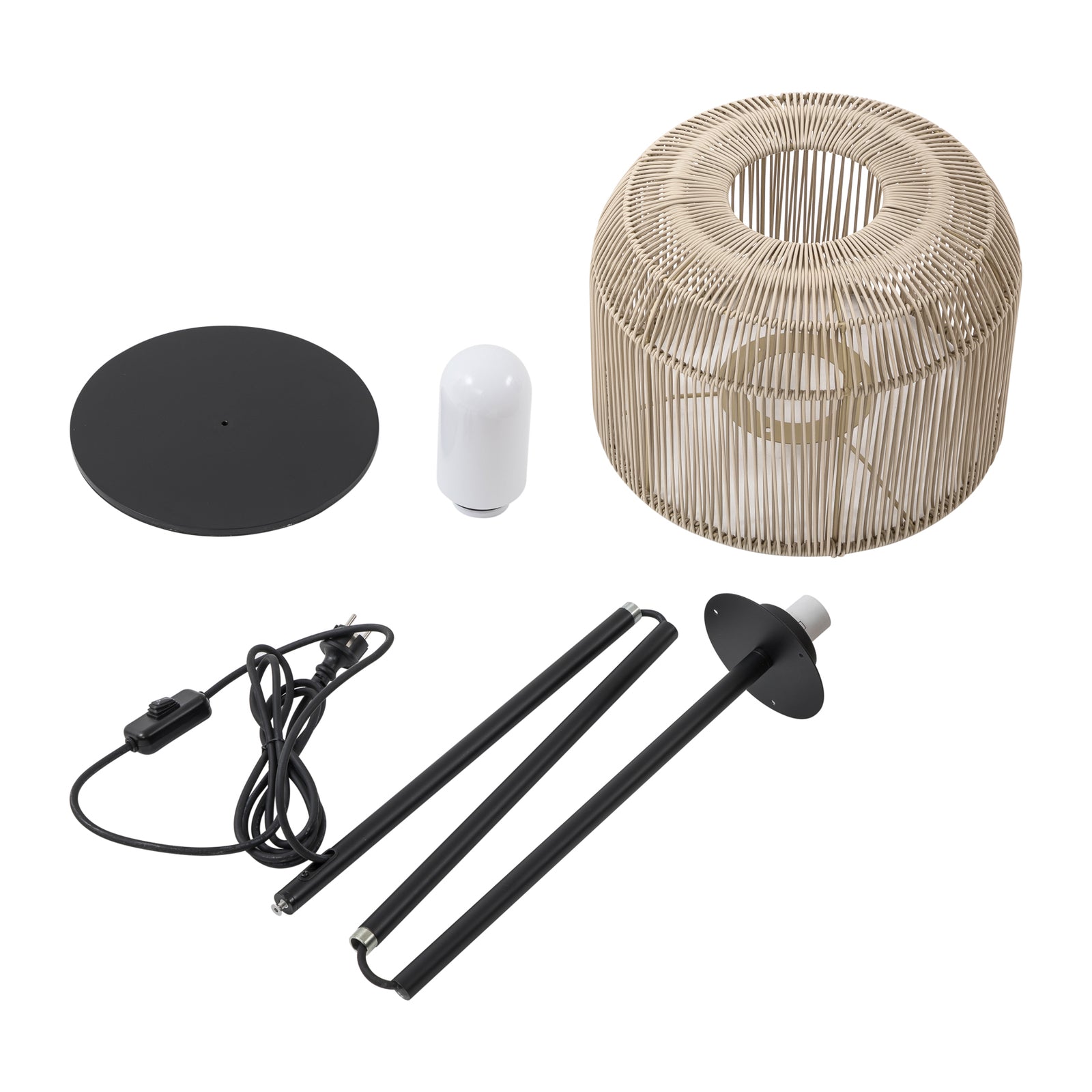 Gulvlampe Solvindor terrasse khaki plast H158 cm IP44 - Lucande