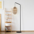 Gulvlampe X Java bambus svart E27 160 cm forfra