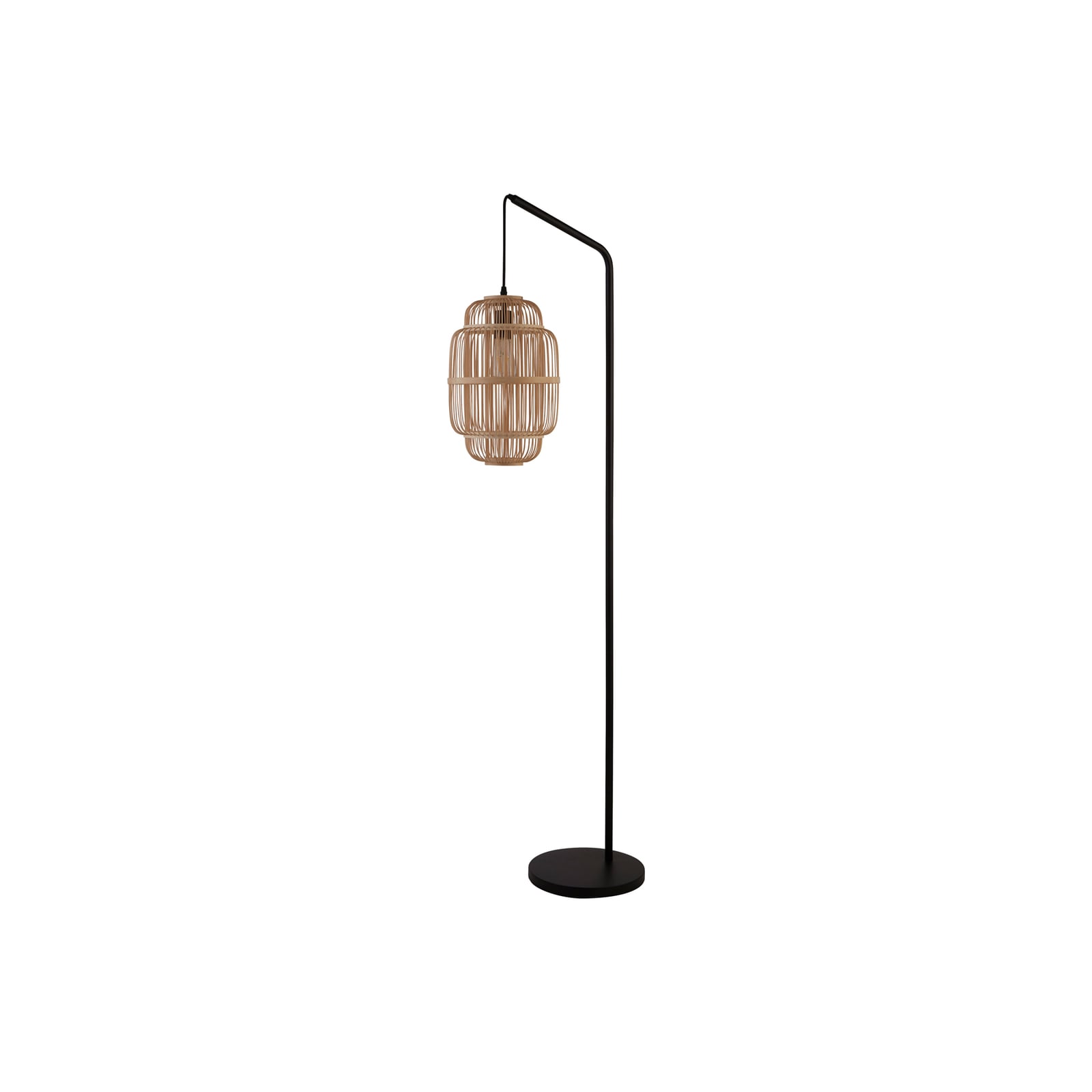 Detalj av bambusskjerm på Gulvlampe X Java bambus svart E27 160 cm