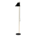 Gulvlampe Yuh Brass marmor aluminium dimbar svart forfra