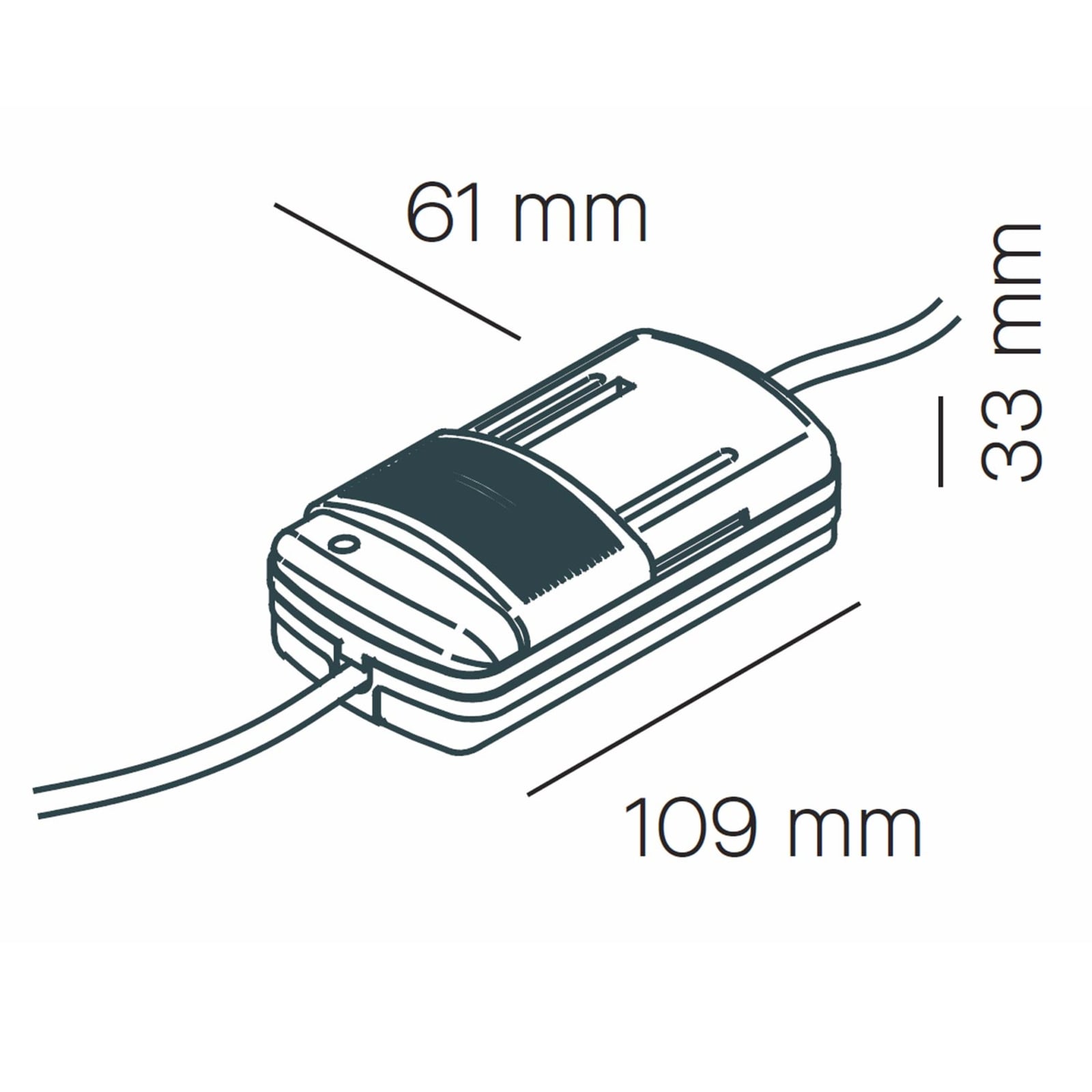 Gulvtrittdimmer Aereo svart Ø9,4 cm for gulvlamper forfra