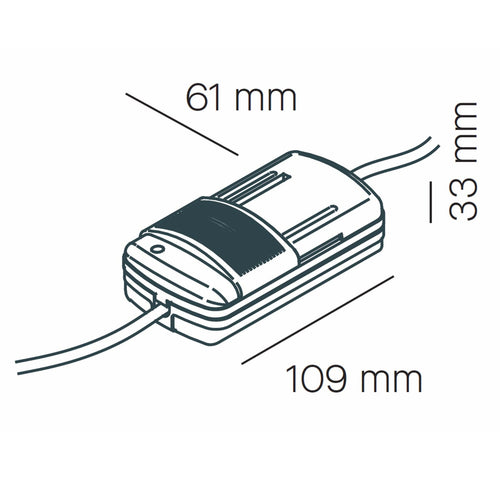 Gulvtrittdimmer Aereo svart Ø9,4 cm for gulvlamper forfra