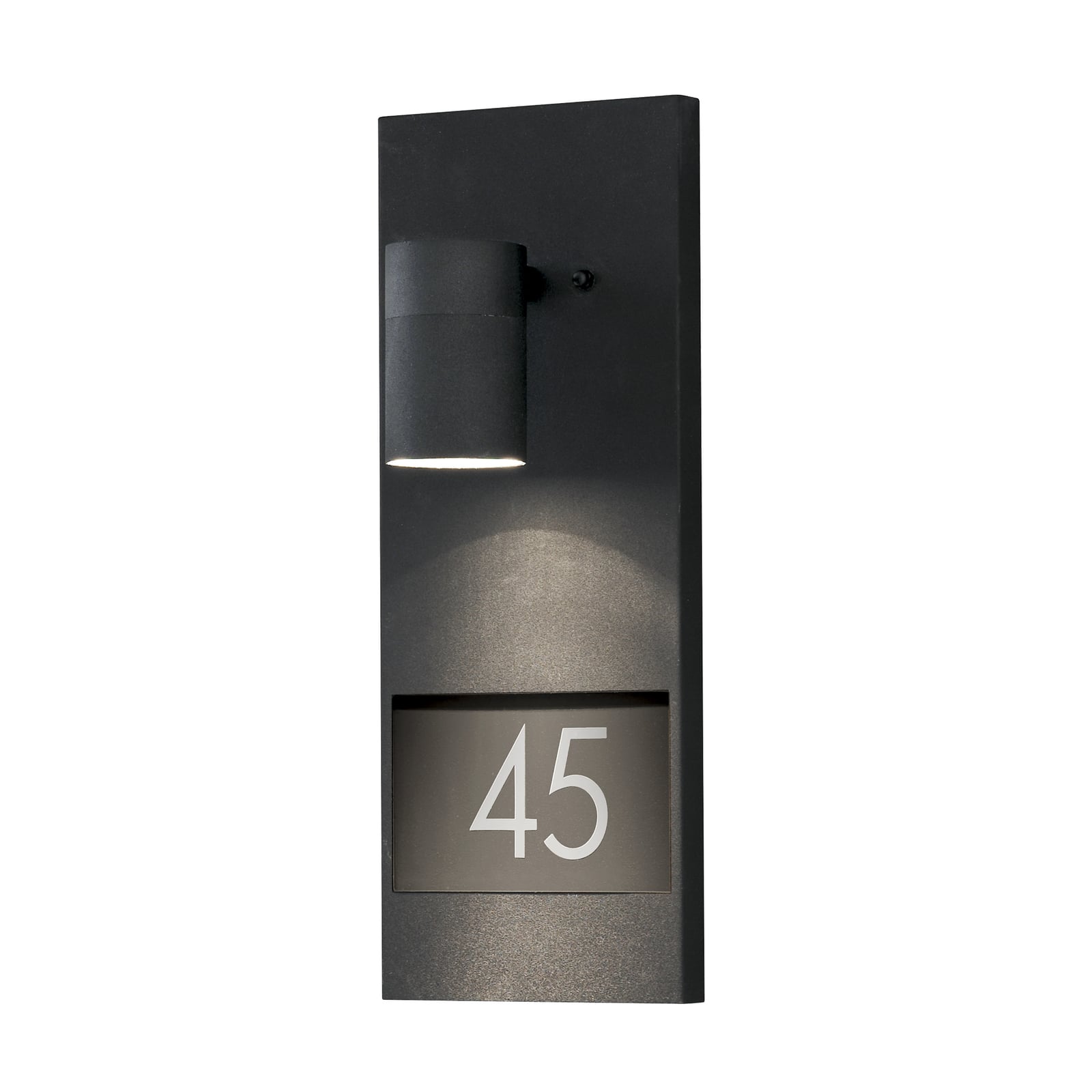 Husnummerbelysning Modena 7655 aluminium svart detalj