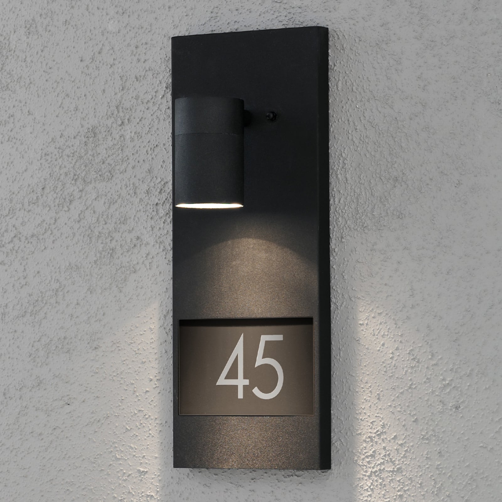Husnummerbelysning Modena 7655 aluminium svart front