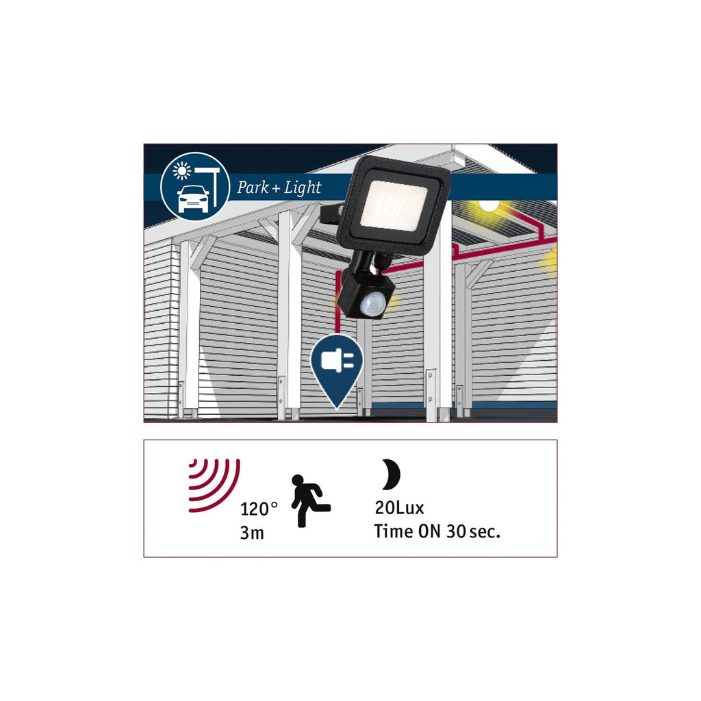 Husnummerbelysning Sheera med bevegelsessensor IP44 8W utsnitt