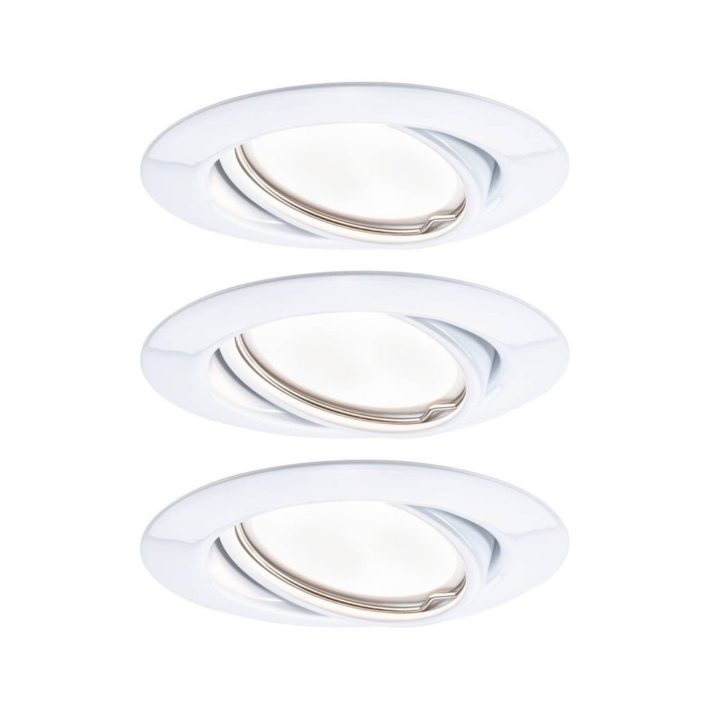 Innbyggingsspot Base GU10 3-pack hvit 5W varmhvit forfra