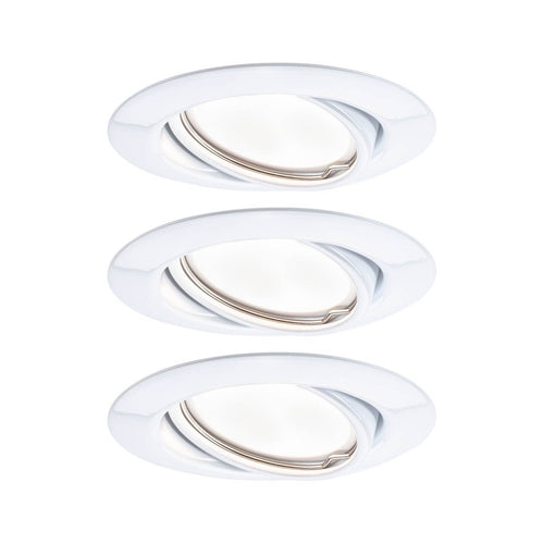 Innbyggingsspot Base GU10 3-pack hvit 5W varmhvit forfra