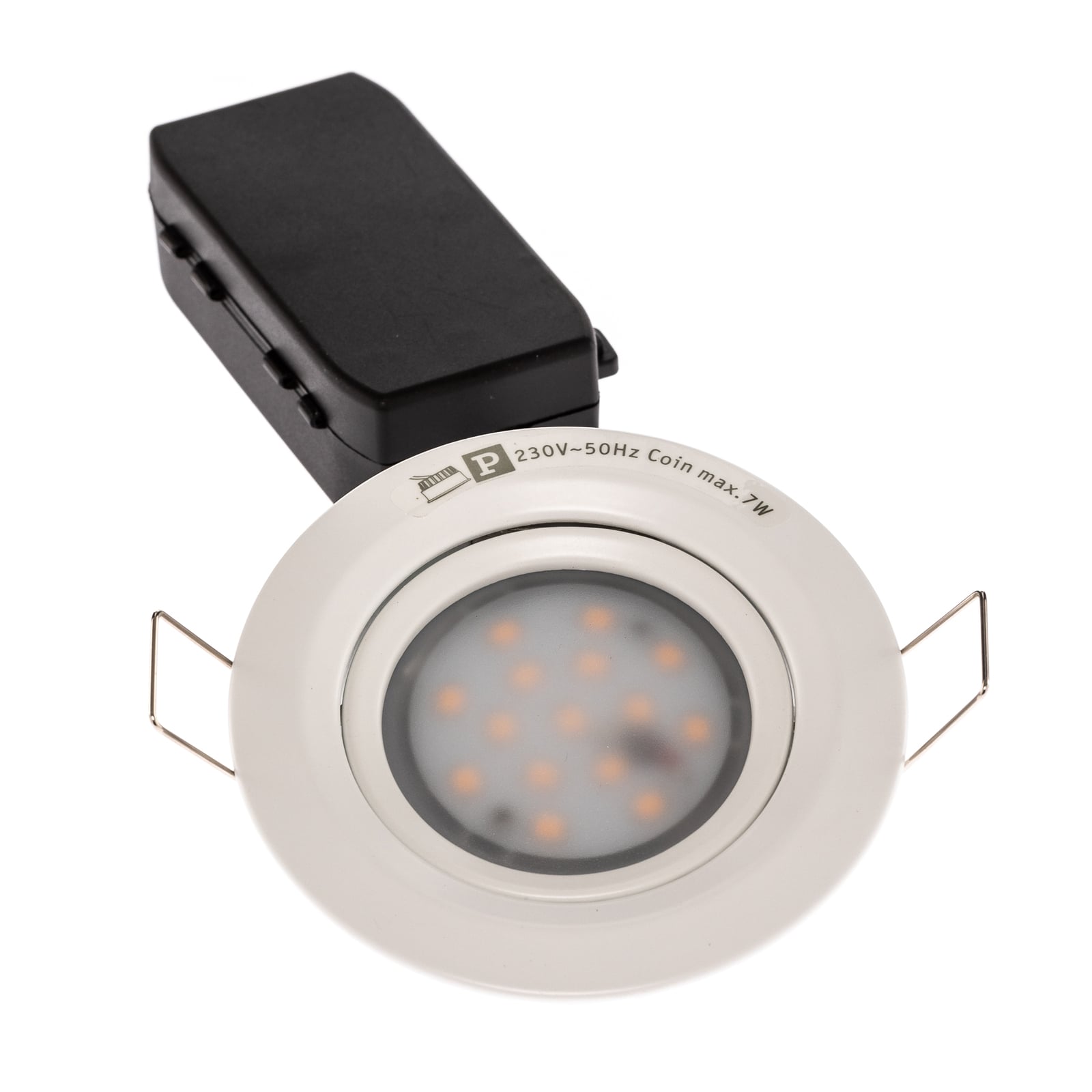 Innbyggingsspot Coin Slim LED dimbar hvit matt montert