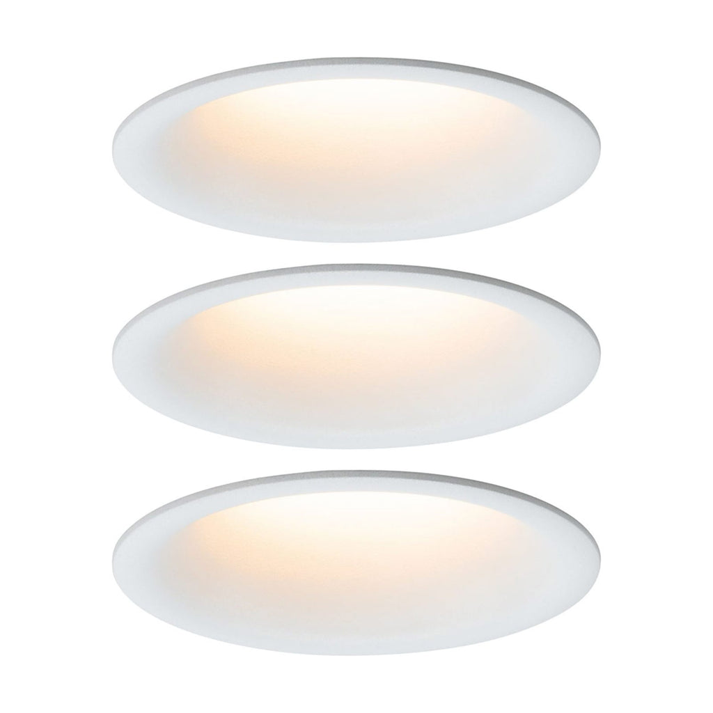 Innbyggingsspot Cymbal warmdim matt hvit forfra