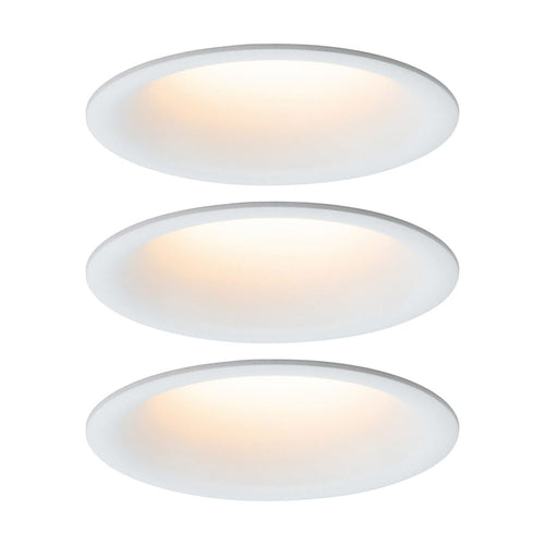 Innbyggingsspot Cymbal warmdim matt hvit forfra