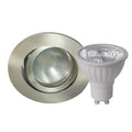Innbyggingsspot Decoclic GU10 5,2W dimbar børstet stål Ø8,5 cm forfra
