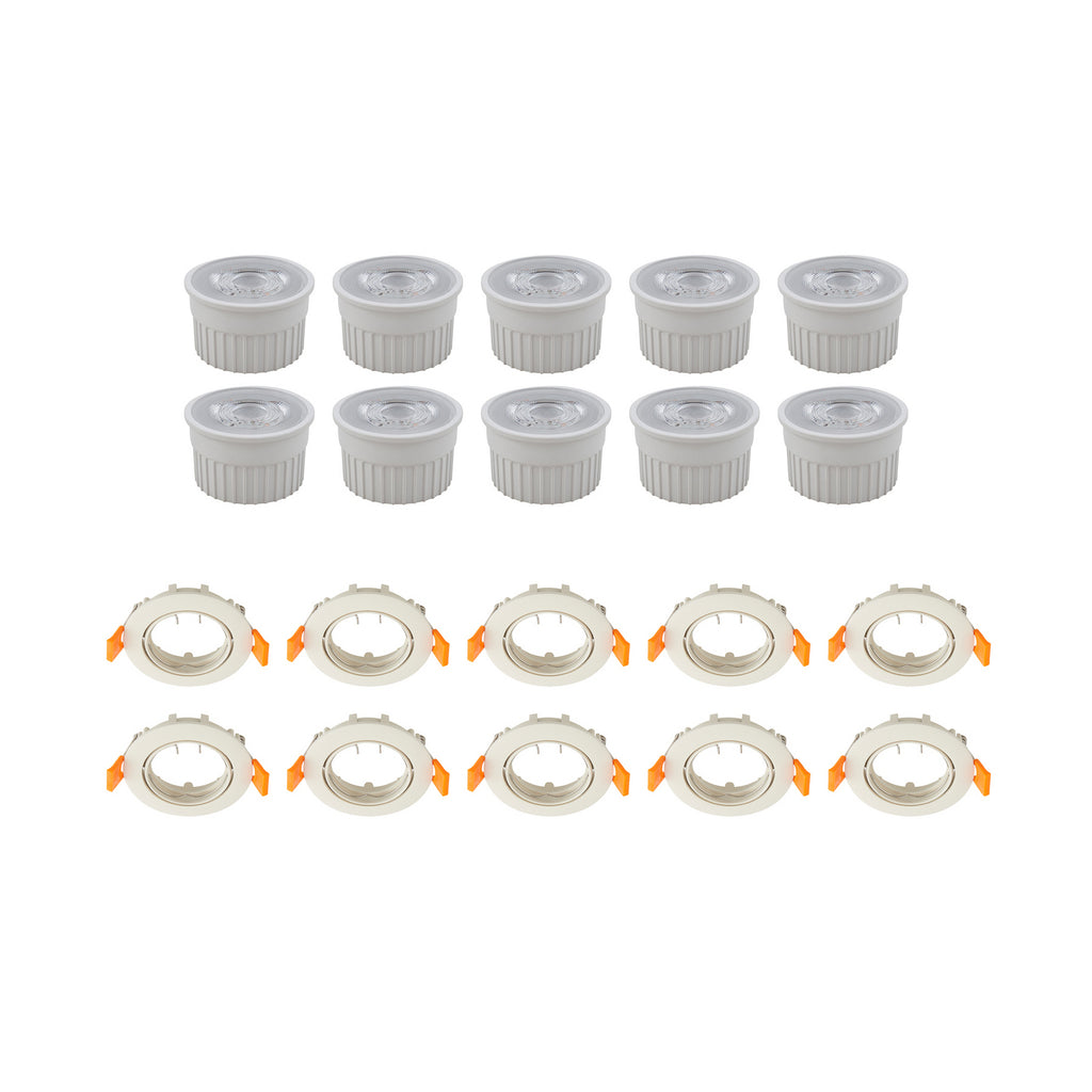 Innbyggingsspot Fibur beige GU10 dimbar 10-pack bakside