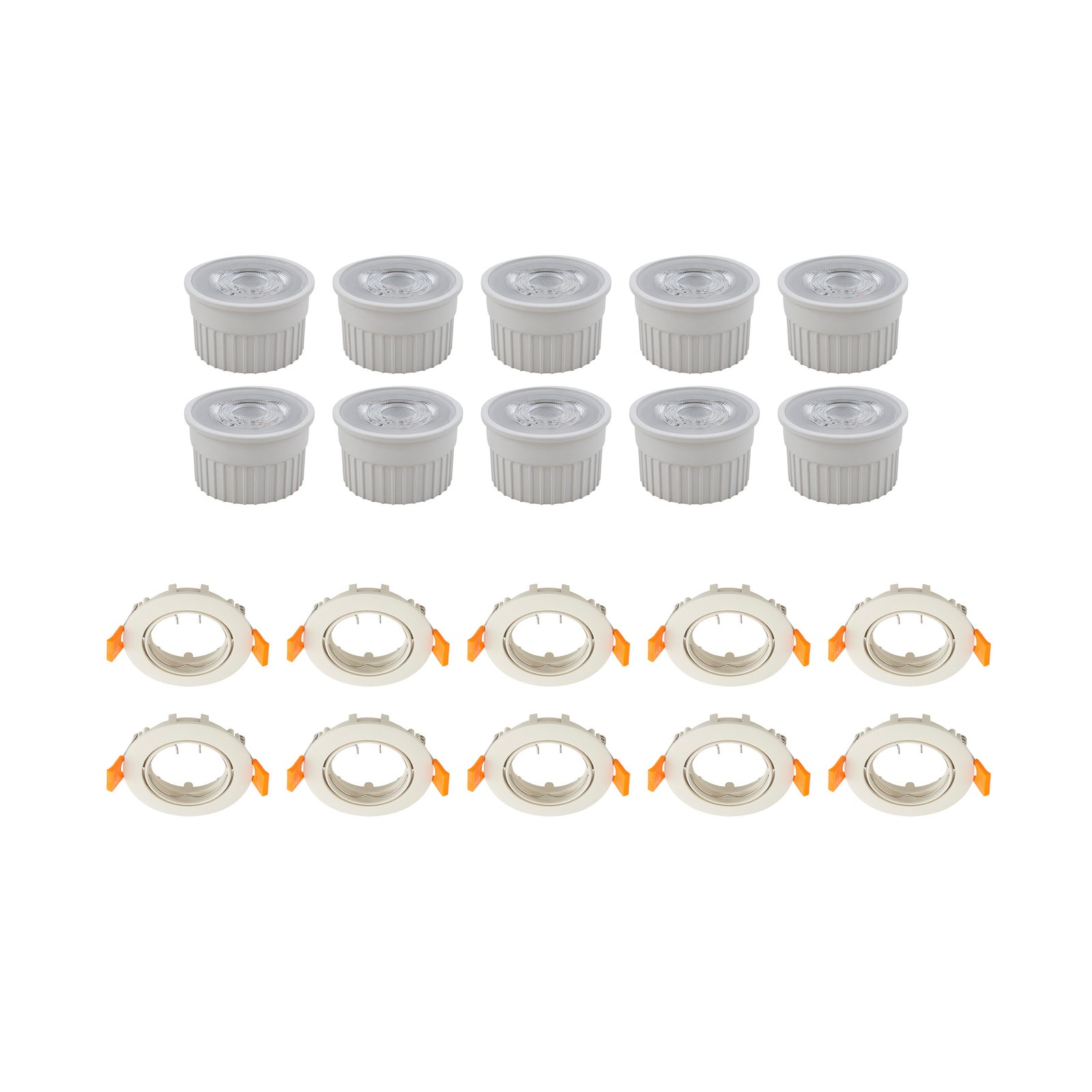 Innbyggingsspot Fibur beige GU10 dimbar 10-pack bakside