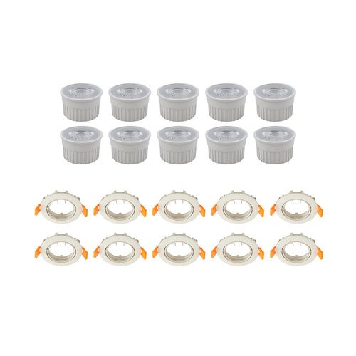 Innbyggingsspot Fibur beige GU10 dimbar 10-pack bakside