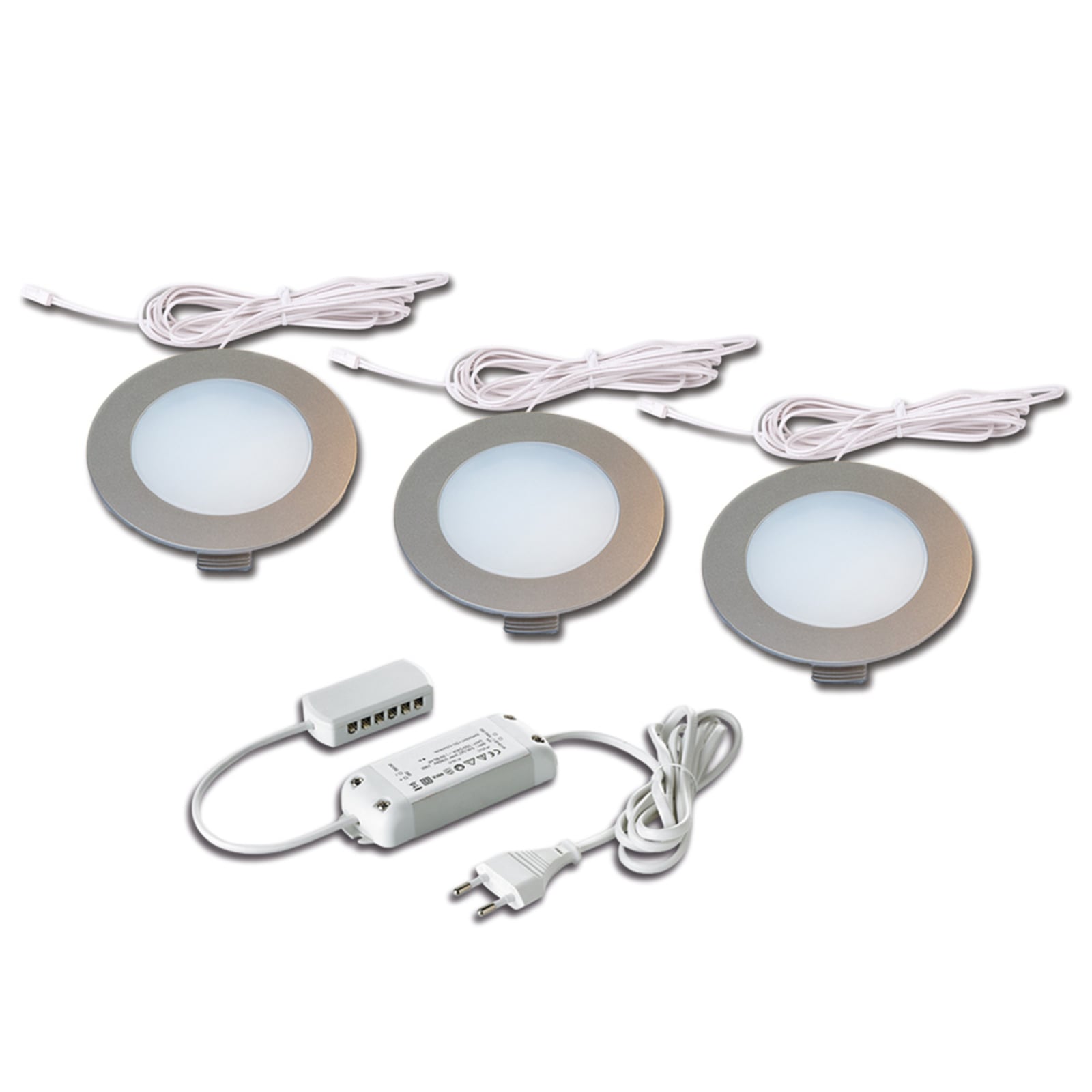 Innbyggingsspot FR 78-LED 3er sett bakside og montering
