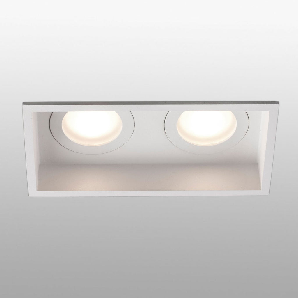 Innbyggingsspot Hyde 2-lys GU10 dimbar hvit IP44 forfra