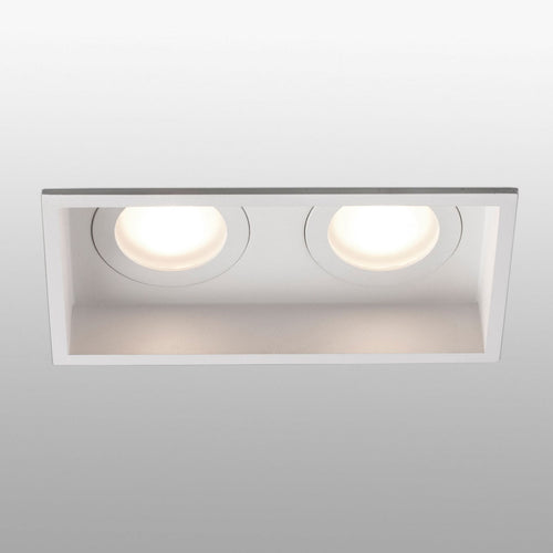 Innbyggingsspot Hyde 2-lys GU10 dimbar hvit IP44 forfra