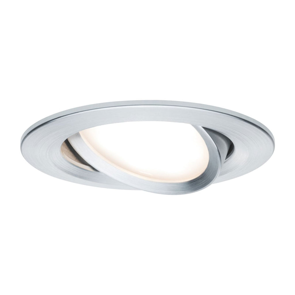 Innbyggingsspot Nova Coin LED dimbar svingbar aluminium Ø8,4 cm forfra