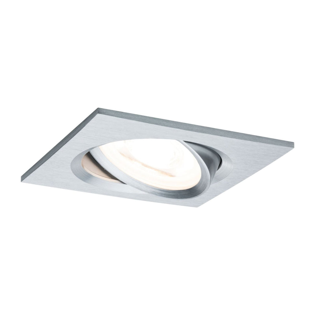 Innbyggingsspot Nova kantet svingbar dimbar GU10 aluminium forfra