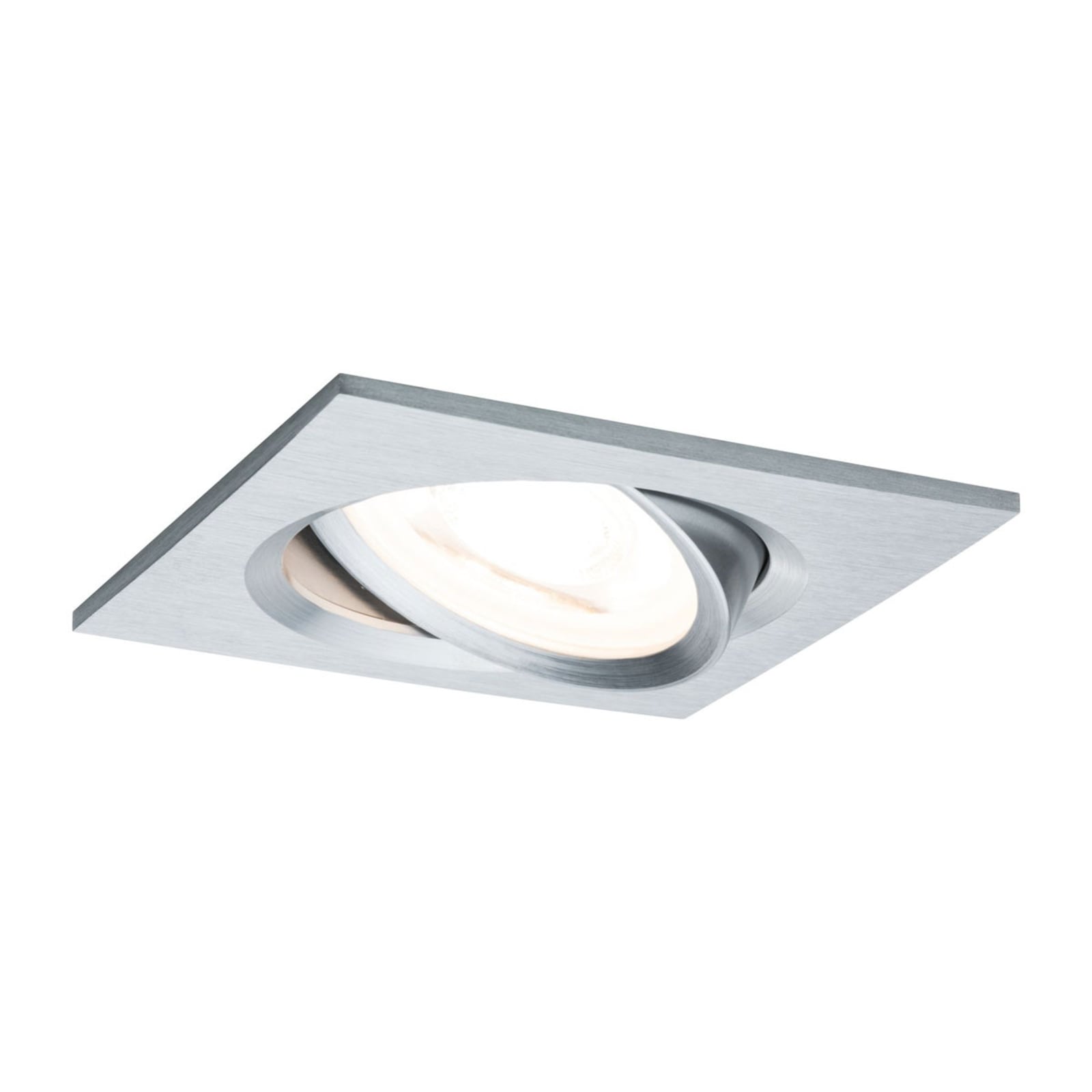 Innbyggingsspot Nova kantet svingbar dimbar GU10 aluminium forfra