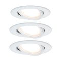 Innbyggingsspot Nova LED svingbar hvit matt 3er sett - Paulmann forfra