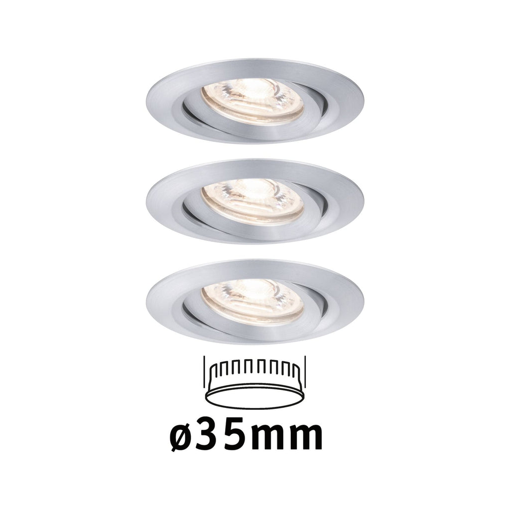 Innbyggingsspot Nova mini 3-pack svingbar aluminium forfra