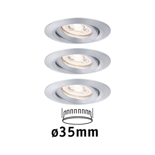 Innbyggingsspot Nova mini 3-pack svingbar aluminium forfra