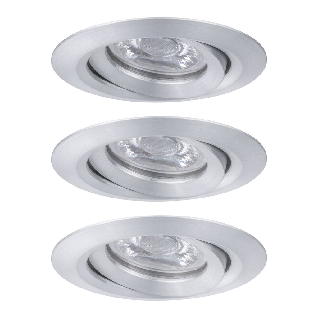 Innbyggingsspot Nova mini 3-pack svingbar aluminium montert i tak