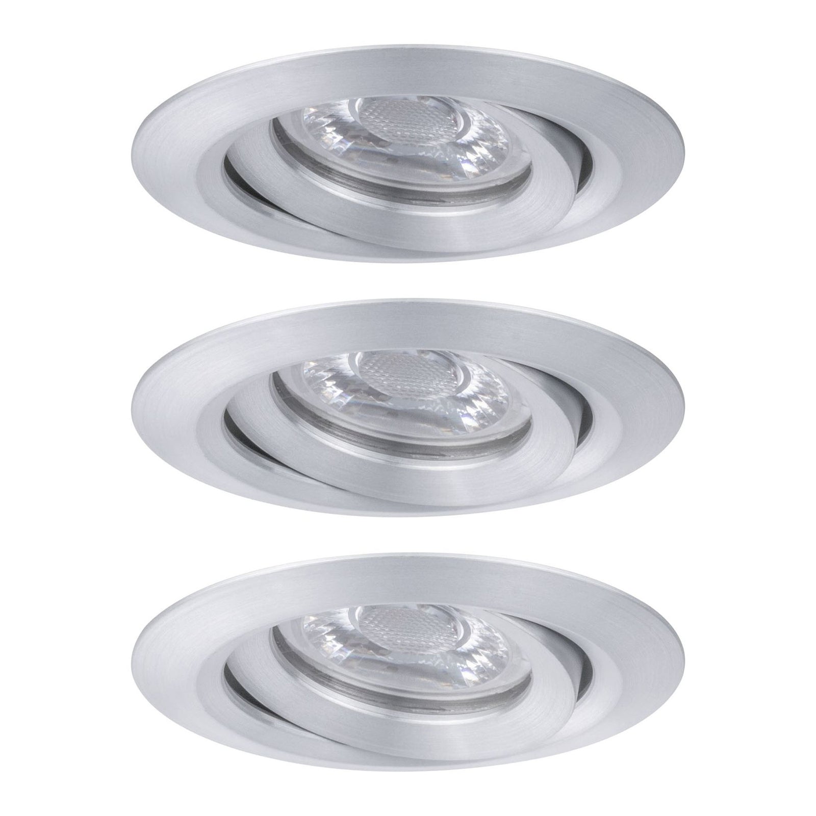 Innbyggingsspot Nova mini 3-pack svingbar aluminium montert i tak