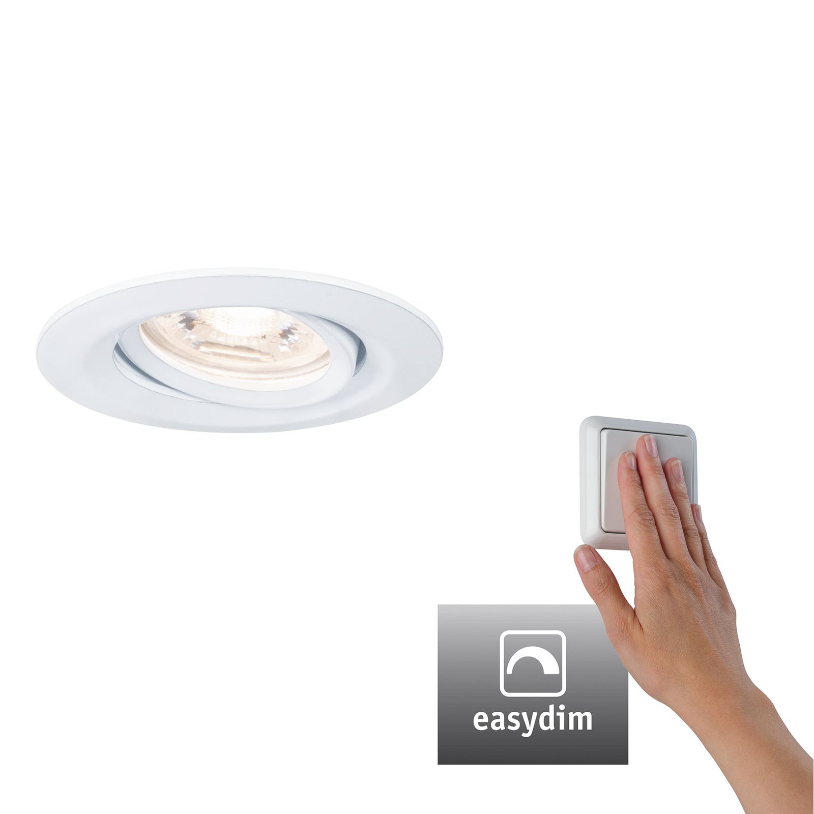 Innbyggingsspot Nova mini Plus LED dimbar montert i tak