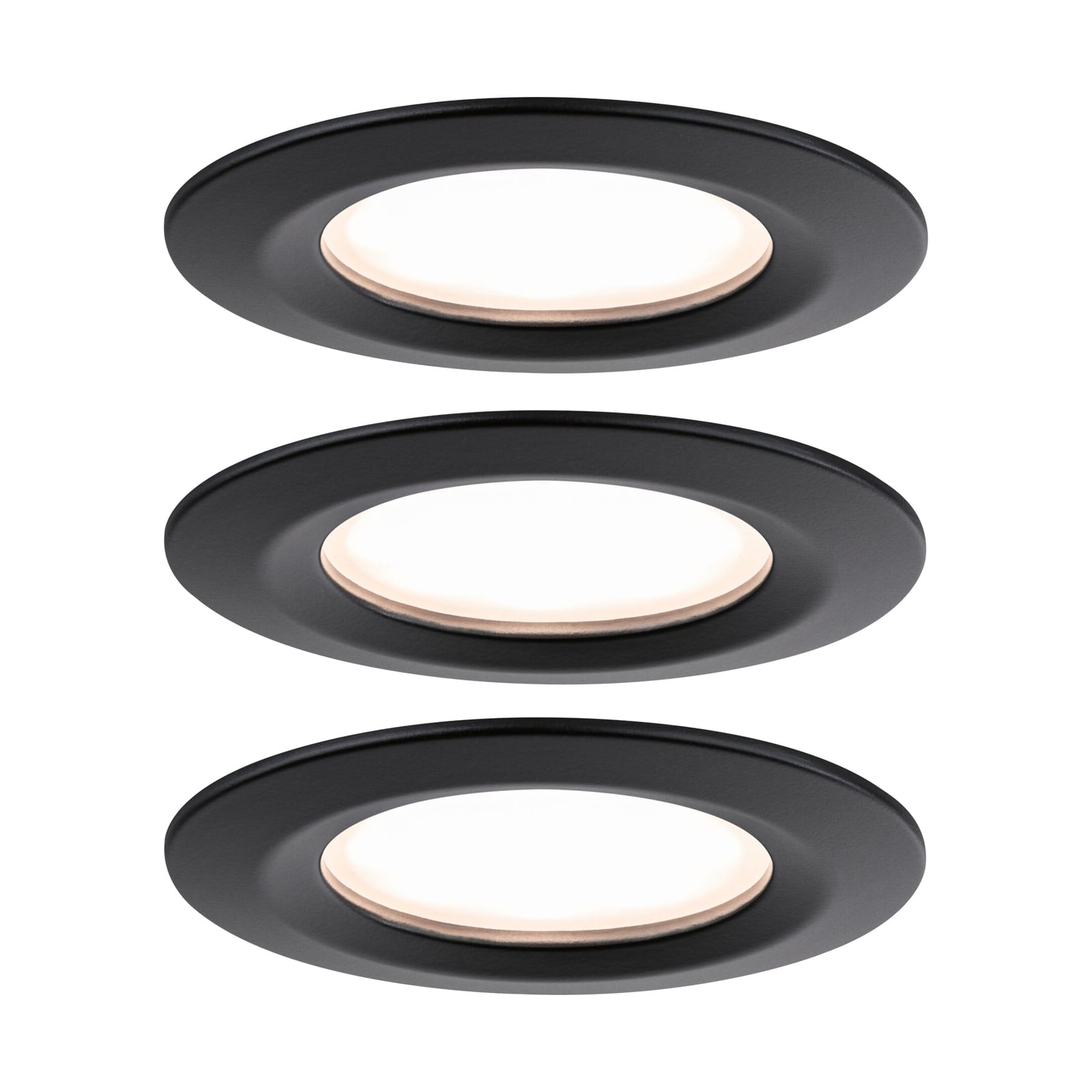 Innbyggingsspot Nova Plus Coin 3-pack svart front
