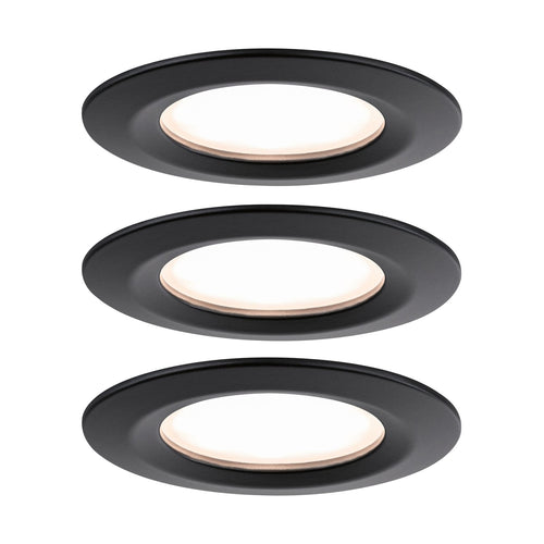 Innbyggingsspot Nova Plus Coin 3-pack svart front