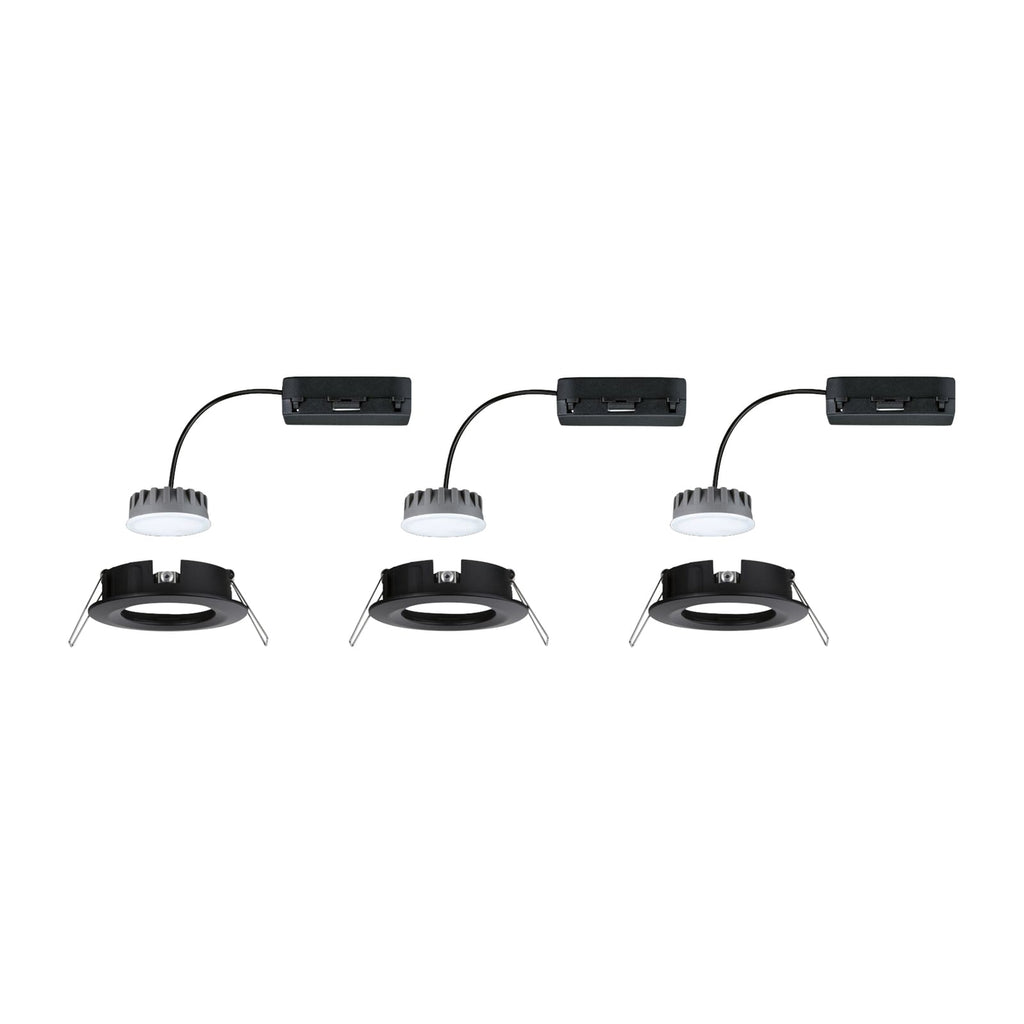 Innbyggingsspot Nova Plus Coin 3-pack svart installasjon
