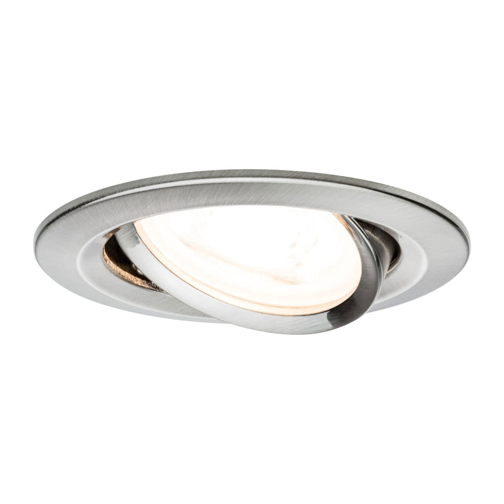 Innbyggingsspot Nova svingbar dimbar GU10 aluminium Ø8,4 cm forfra