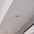 Innbyggingsspot Saliceto kvadratisk svingbar 6W dimbar hvit forfra