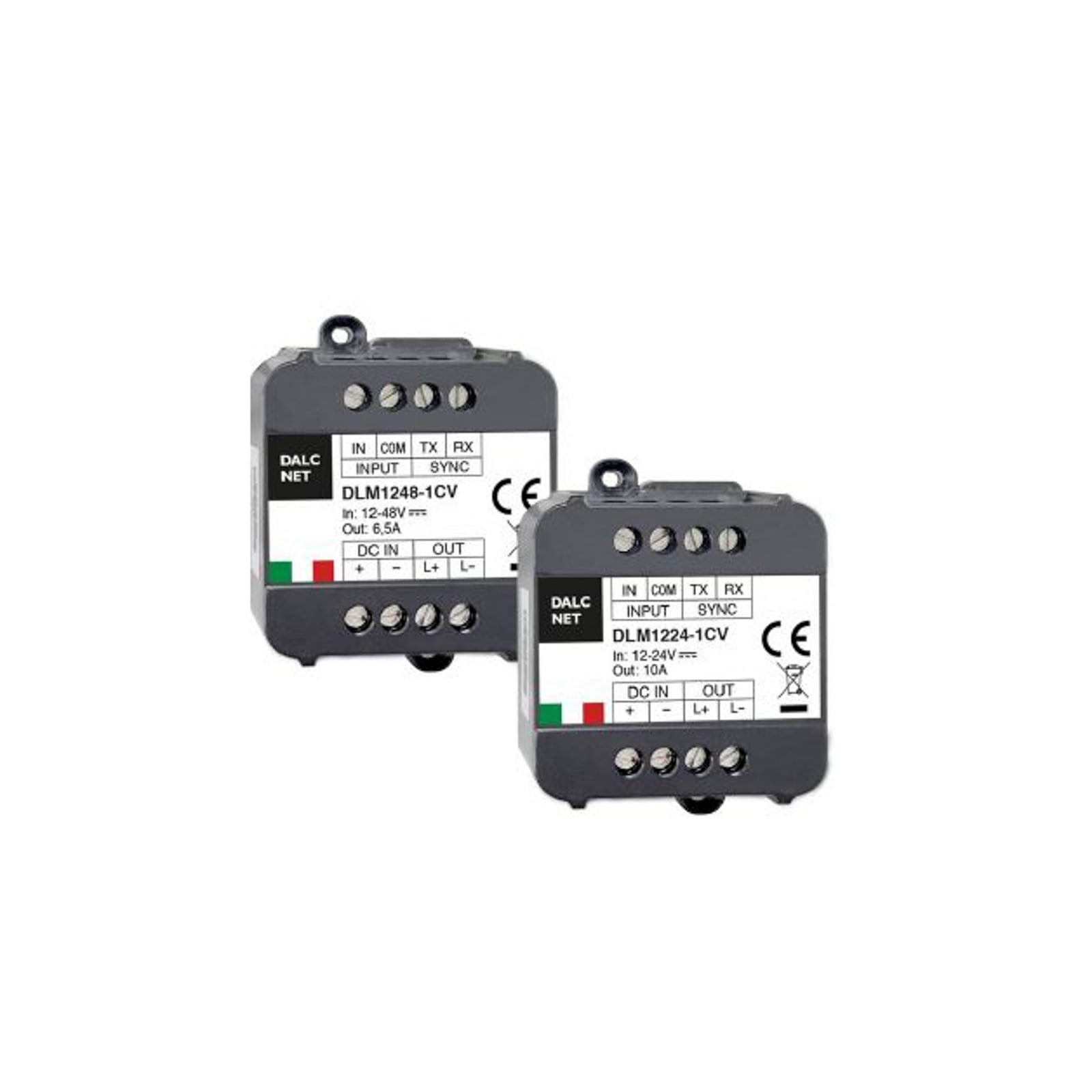 Ivela PWM-dimmer Push 0-10 V 12/24/48 V 6,5 A IP20 sett forfra