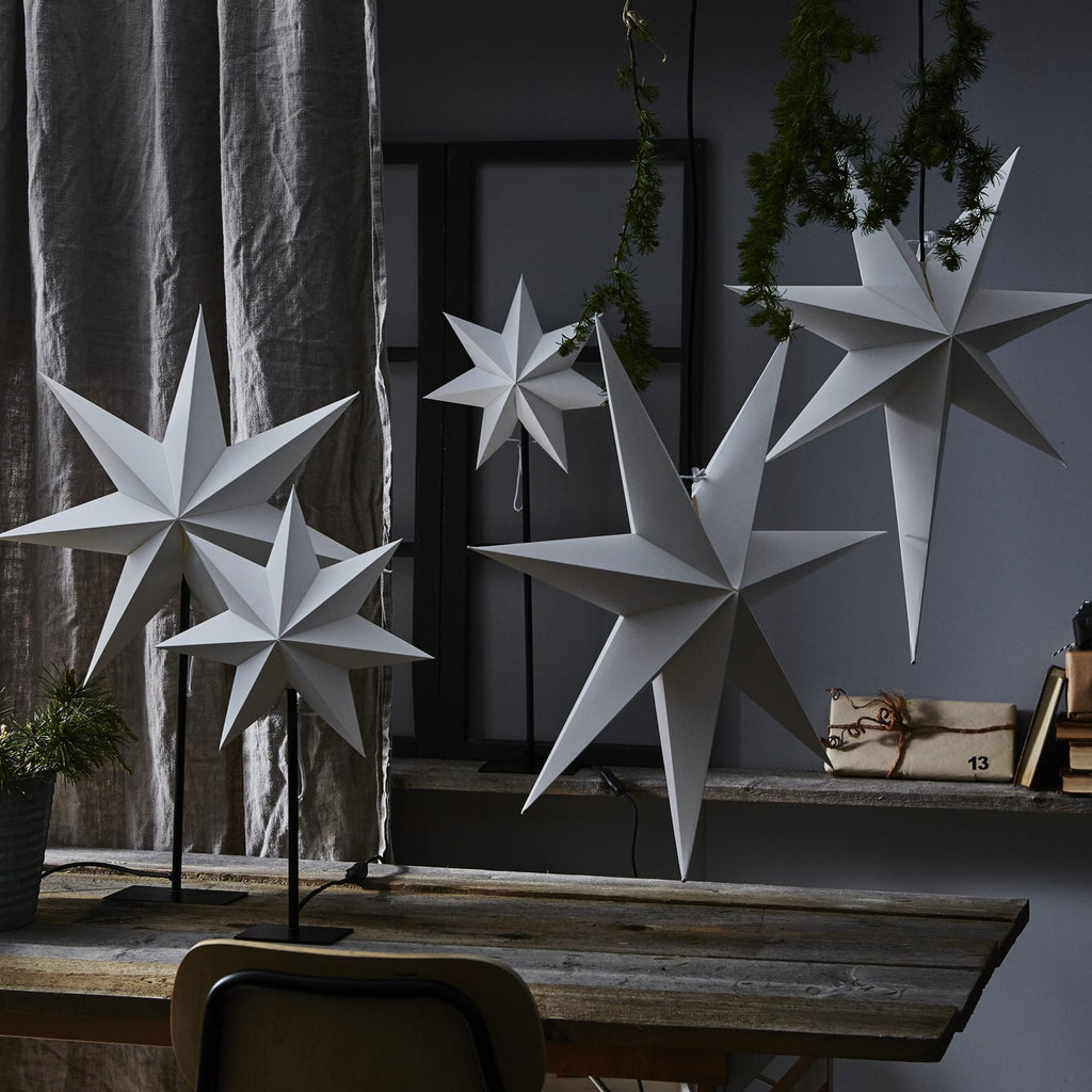 Julestjerne Frozen 7-takket stående 55x75 cm - STAR TRADING