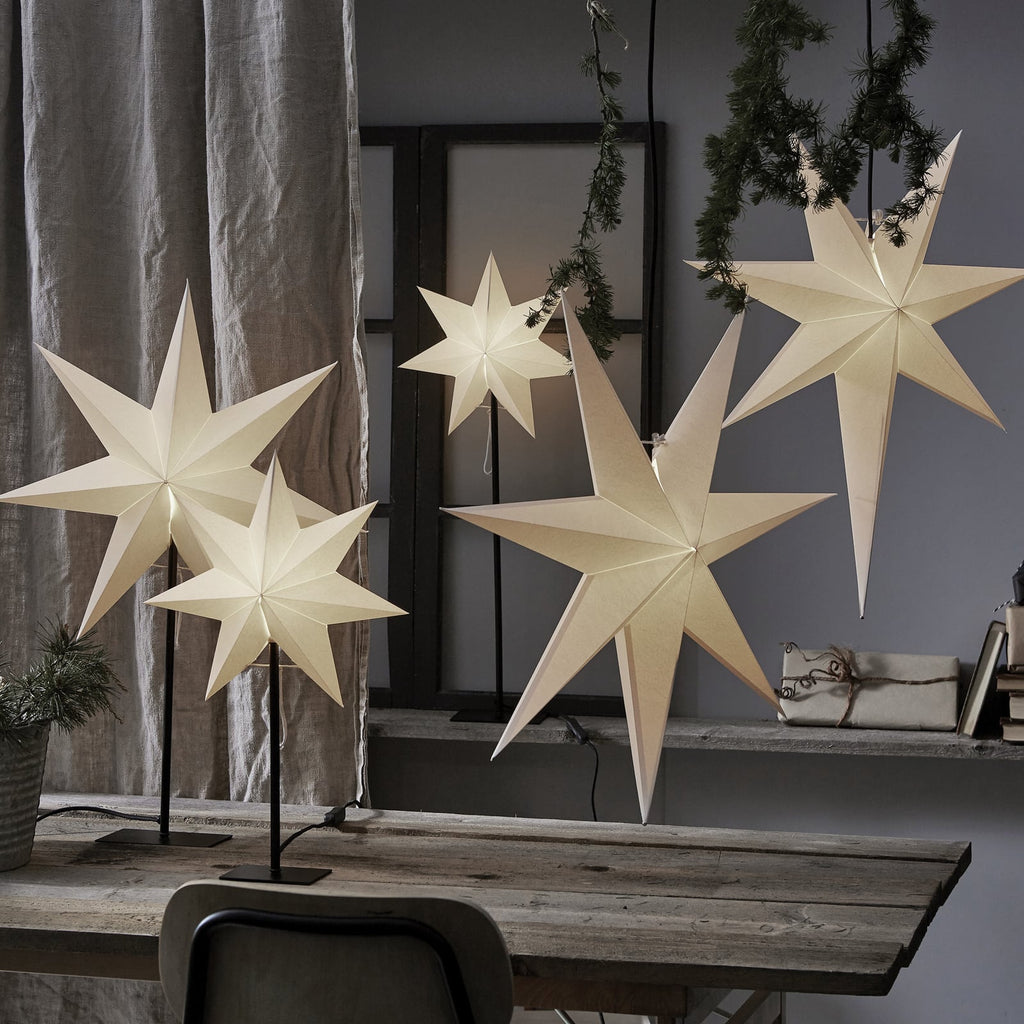 Julestjerne Frozen 7-takket stående 55x75 cm - STAR TRADING