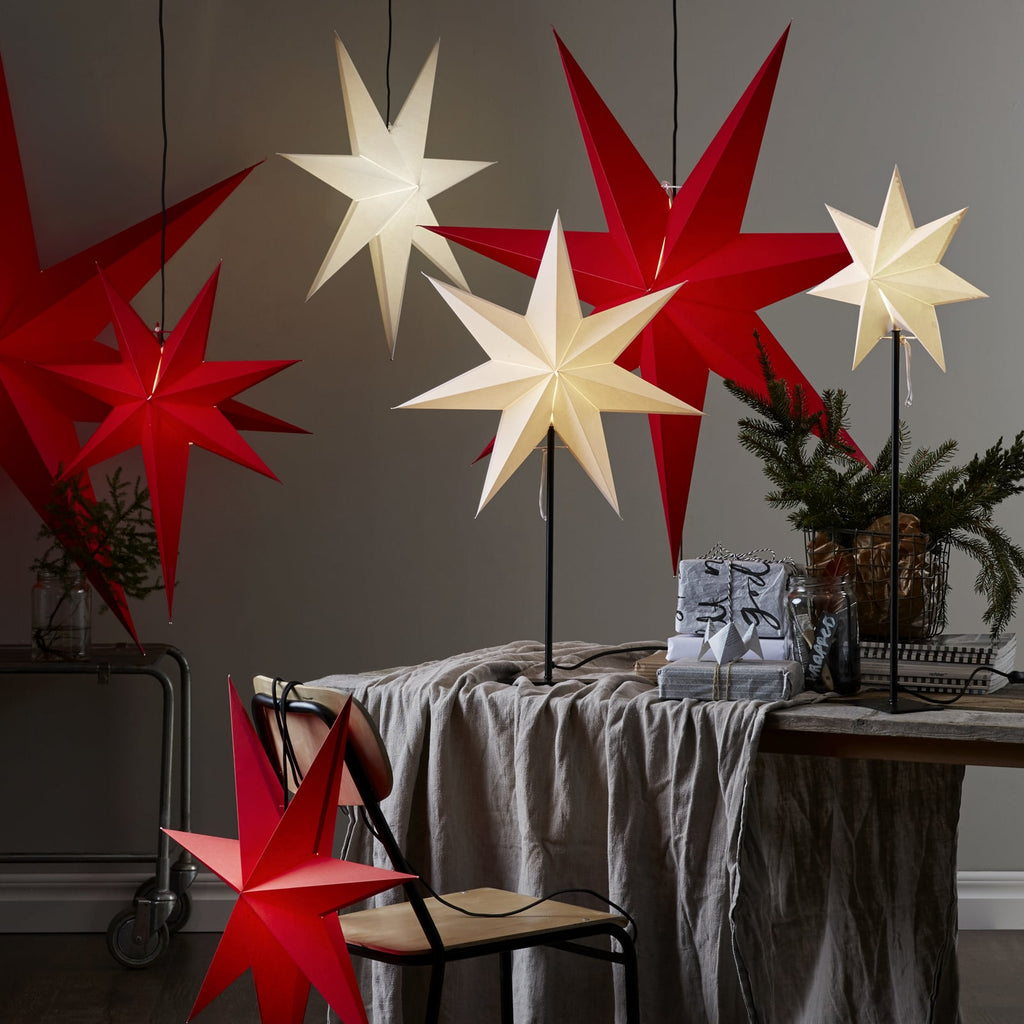 Julestjerne Frozen 7-takket stående 55x75 cm - STAR TRADING