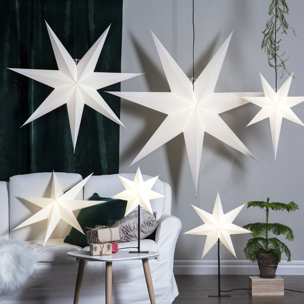 Julestjerne Frozen 7-takket stående 55x75 cm - STAR TRADING