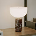 Kizu oppladbar bordlampe Rosso Levanto marmor dimbar forfra