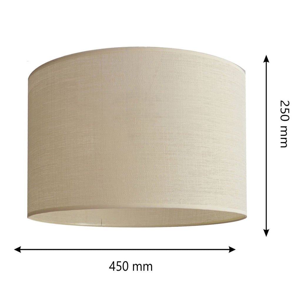 Lampeskjerm Alba tekstil ecru Ø45 cm E27 sideprofil