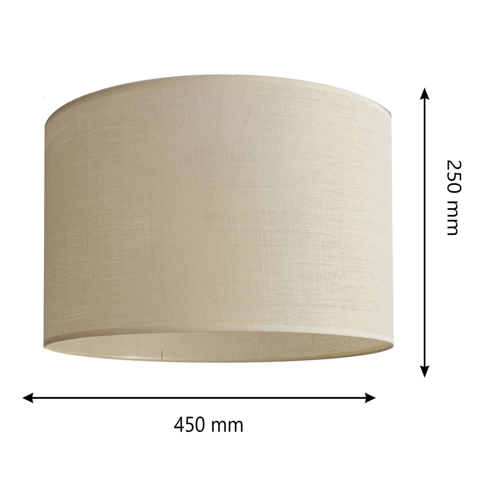 Lampeskjerm Alba tekstil ecru Ø45 cm E27 sideprofil